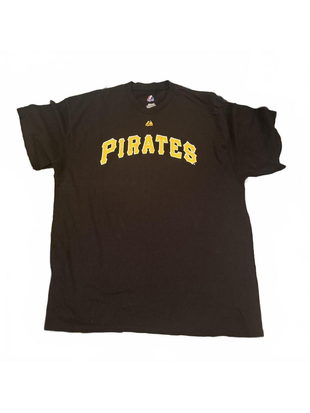 Majestic Athletic Men's Black Tshirt Pittsburgh Pirates MLB